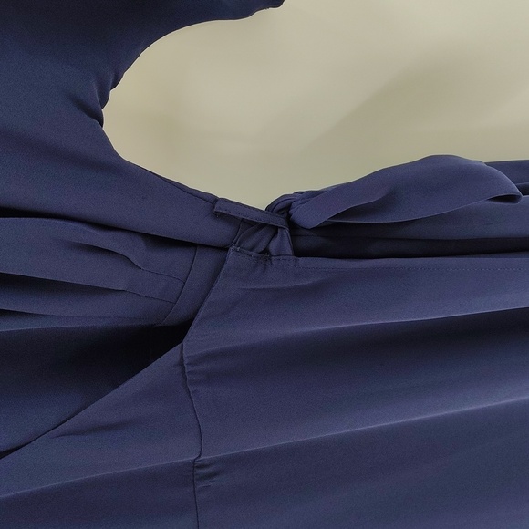 Standards and Practices Navy Blue Size Small Wrap Dress Flowy Short Sleeve - Picture 5 of 11